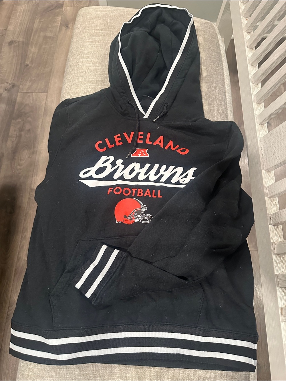 NFL Cleveland Browns Black Pullover Hoodie with Orange Logo